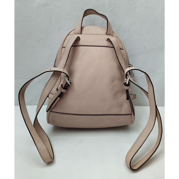 Michael Kors Rhea Beige Pink Pebbled Leather Zipper Pockets Backpack main image 12